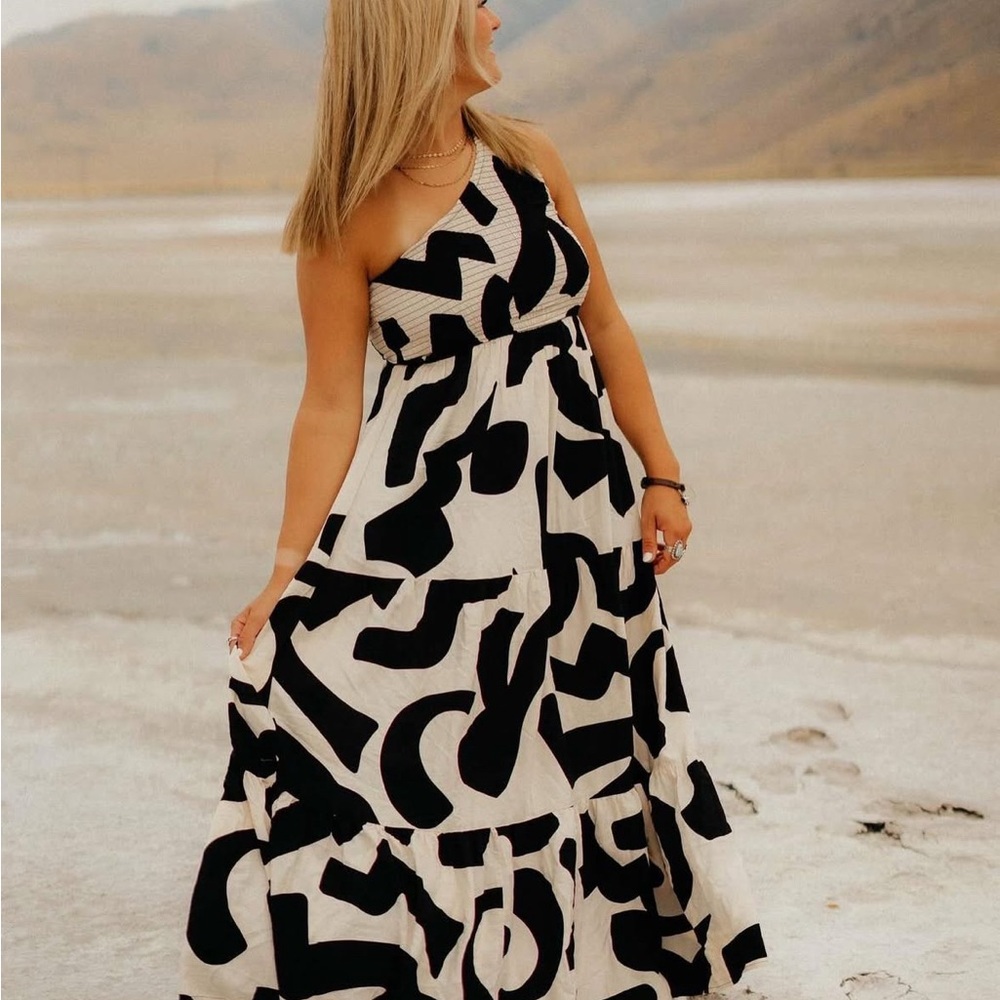 Anthropologie Abel the Label One Shoulder Maxi Dress